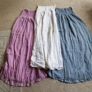 3 Gauze smocked tube dresses